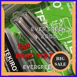 last stok Hand Tap M3 x 0.5 (3 mm) TEKIRO (1 set 3 pcs) - Alat Bikin/Perbaikan/Repair Baut