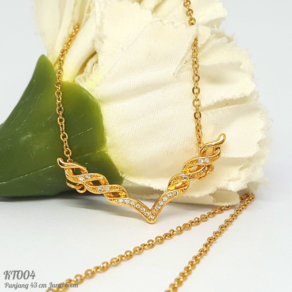 PGX Kalung Titanium Wanita Anti Karat Aksesoris Fashion Perhiasan Premium - KT004