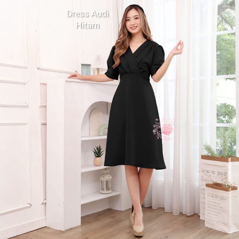 Basic id fashion Dres wanita audi / Dres scuba premium / Dres korean style  bahan scuba