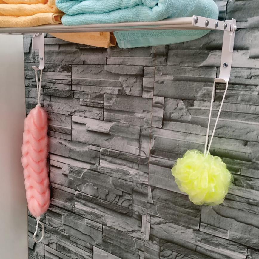 ☺ JEMURAN DINDING ALUMINIUM / JEMURAN TOILET/ GANTUNGAN TOILET / JEMURAN ALUMINIUM 4 HANDUK ♗