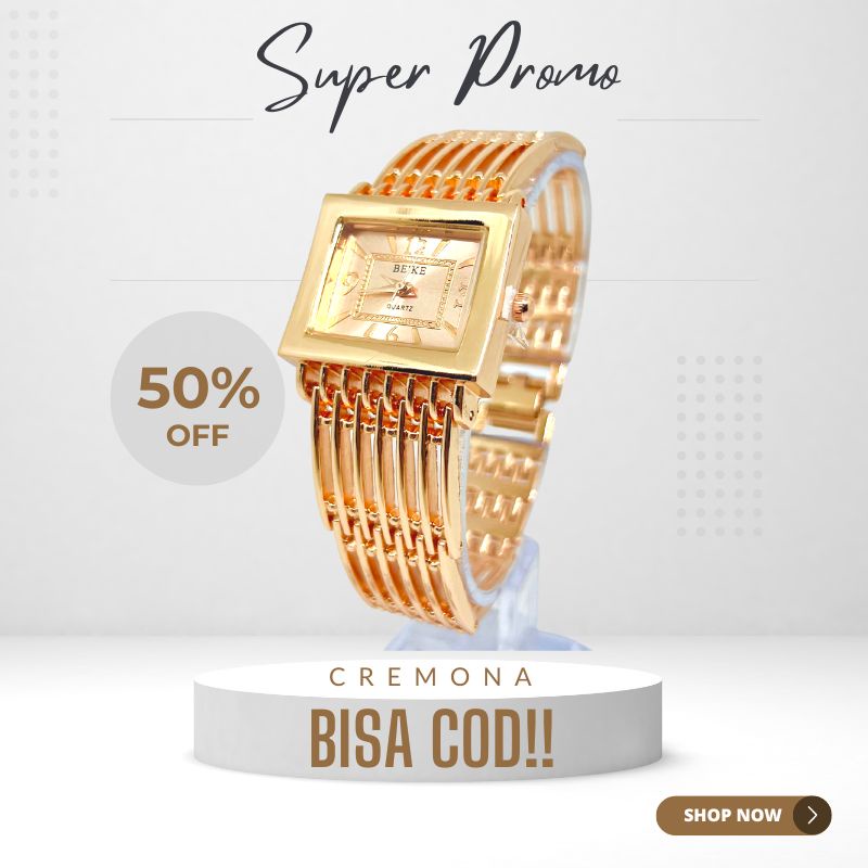 CREMONA Jam Tangan Wanita Fashion Analog Import Murah Model Gelang Sisir Stainless Steel