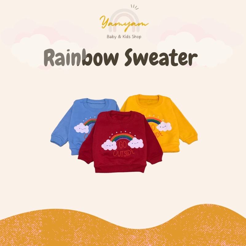 sweater anak motof pelangi hoodie anak pelangi