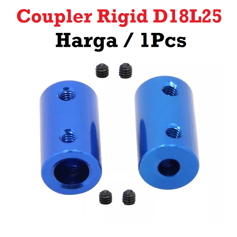 [HAEBOT] Rigid Shaft Coupler D18L25 4mm 4 x 5 6 7 8 Coupling CNC 3D Printer Fixed Penghubung Shaft Mesin Nema Aluminium Alloy Motor Stepper Konektor Type