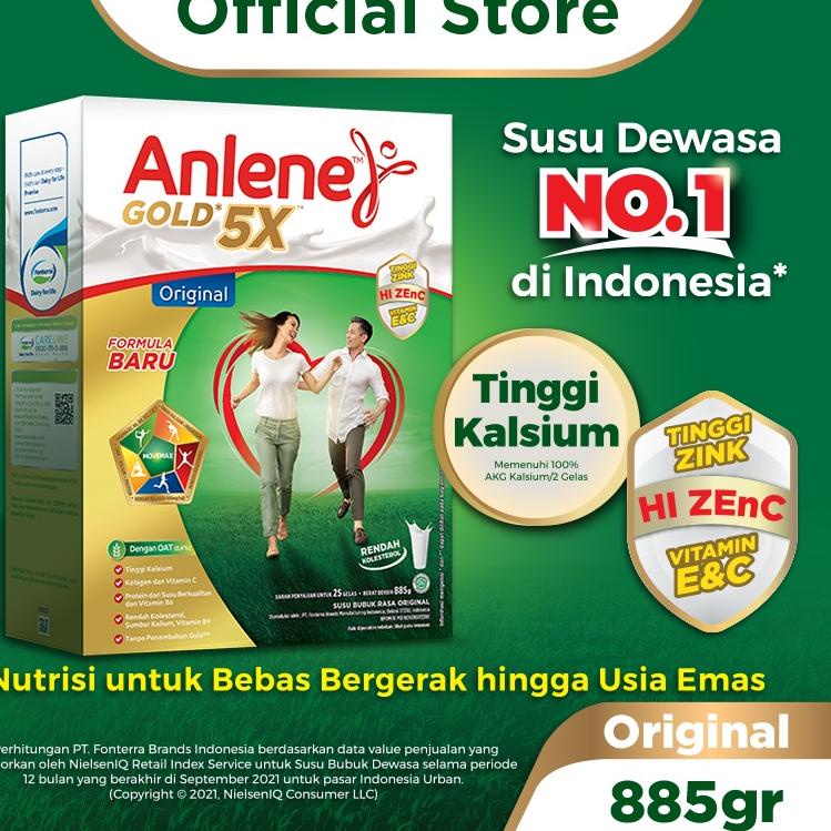

Di⚡kon !! Anlene Gold 5X Susu Bubuk Dewasa Original 885g - Nutrisi Tinggi Kalsium Untuk Tulang, Sendi, dan Otot