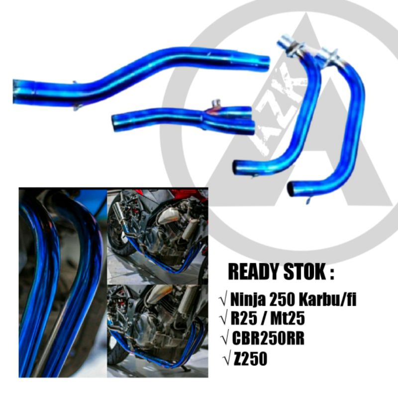 Header Knalpot NINJA 250 Fi / Karbu - R25/Mt25 - CBR250RR - Z250 BlueMoon Leher