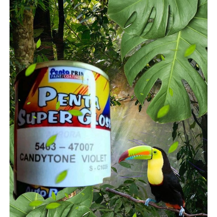 CAT PENTA SUPER GLOSS CANDYTONE VIOLET -CANDY UNGU TUA-200 GRAM- CAT DUCO OTOMOTIF TRANSPARAN