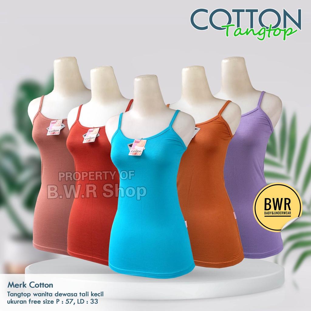 Tangtop Cotton Tali Kecil / Singlet Kaos Dalam Wanita Dewasa Tali Kecil Pilih Warna | Bwr