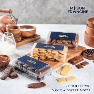 

LIDAH KUCING Wijsman - MAISON FRANCINE kue kering / cookies premium - Coklat/Vanila