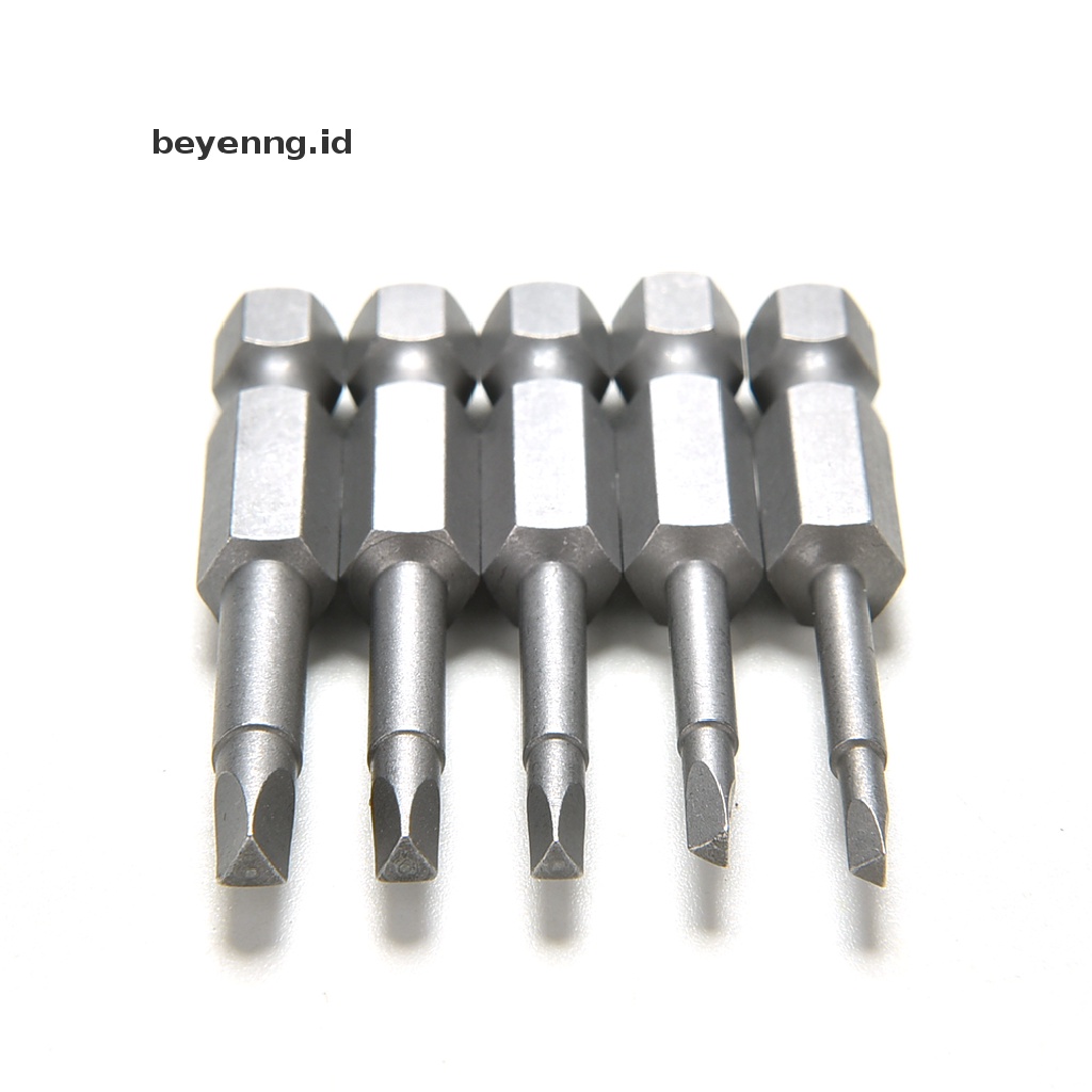 Beyen 5pcs/Set Mata Obeng Kepala Segitiga Magnetik S2 Baja1Per4 Hex Shank 50mm ID