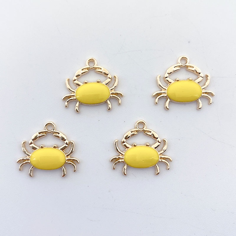 4pcs Liontin Kepiting Liontin Tetesan Minyak Bahan Alloy Seri Laut Untuk Produksi Perhiasan Kalung Gelang Diy