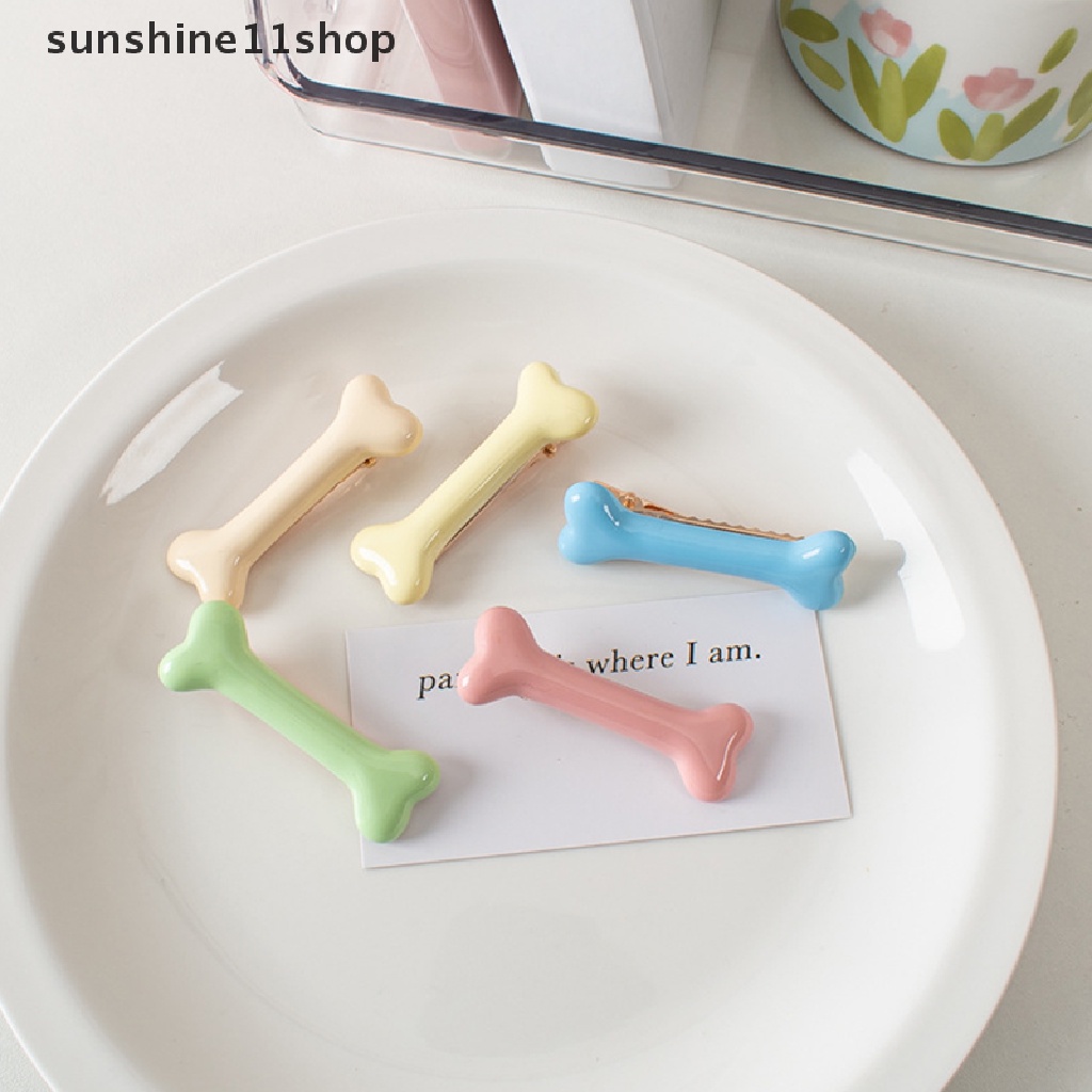 Sho 2Pcs Cream Bone Hair Clip Lolita Jepit Rambut Gadis Hati Duckbill Klip Hiasan Kepala N