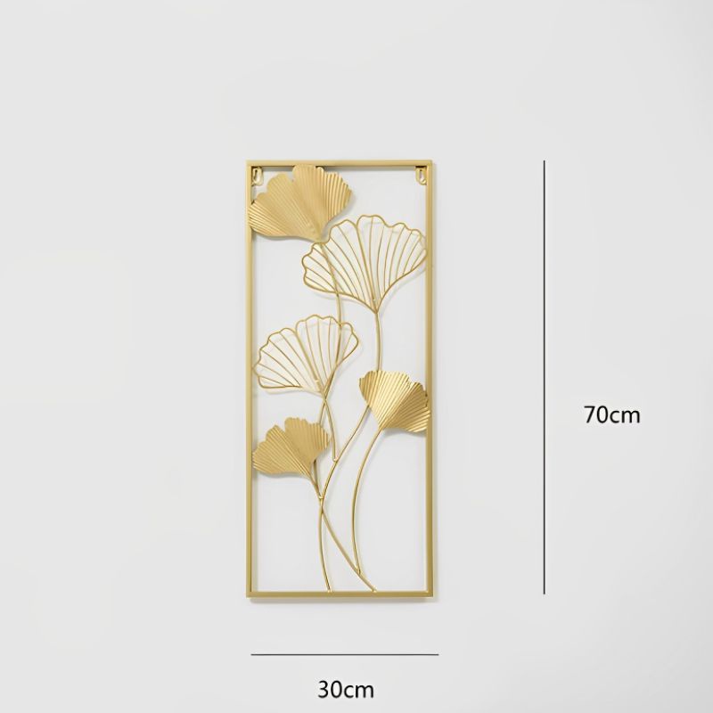 Wall Decoration moulding / Hiasan dinding frame metal gold / walldecor leaf ginko