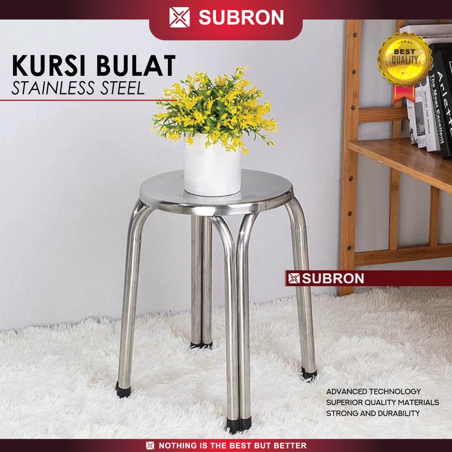 Kursi Baso Bulat Stainless Steel Tebal - Subron