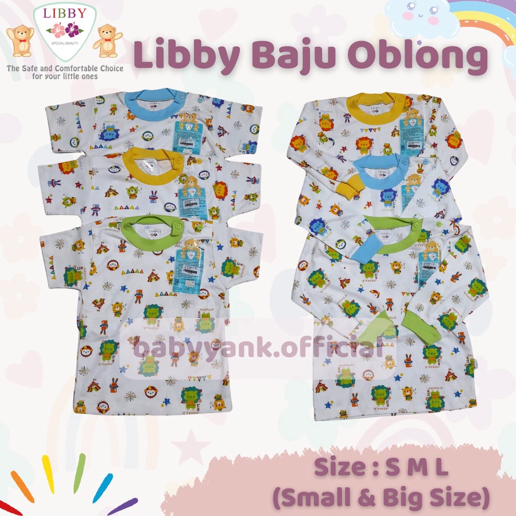 ♥BabyYank♥ LIBBY Baju Oblong Pendek Panjang Polos SML Kecil SML Besar