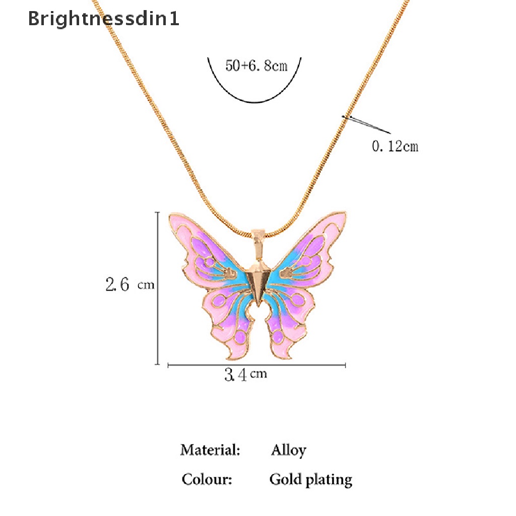 [Brightnessdin1] Fashion Wanita Kalung Kupu-Kupu Thai Pop Butterfly Pearl Necklace Double Choker Chains Butik Perhiasan