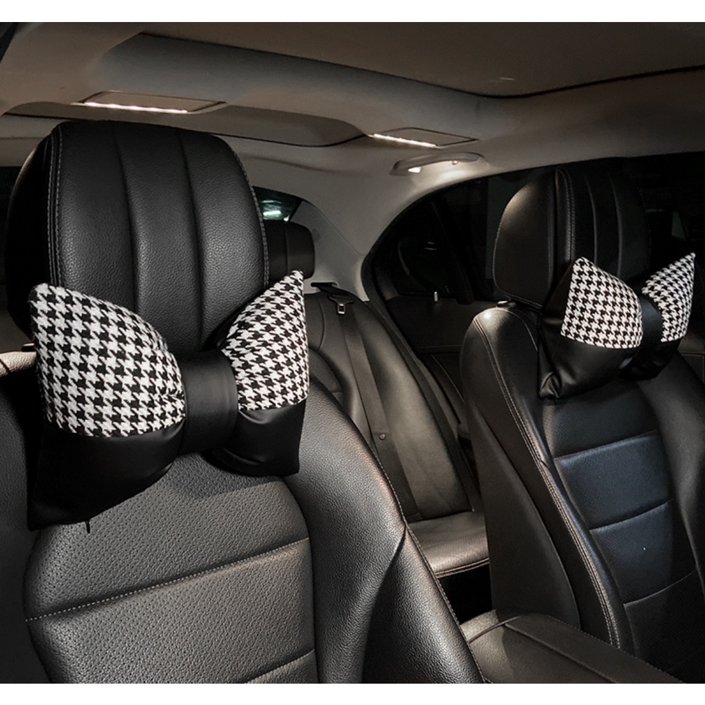 Houndstooth Chvnel Series BANTAL HEADREST Ribbon