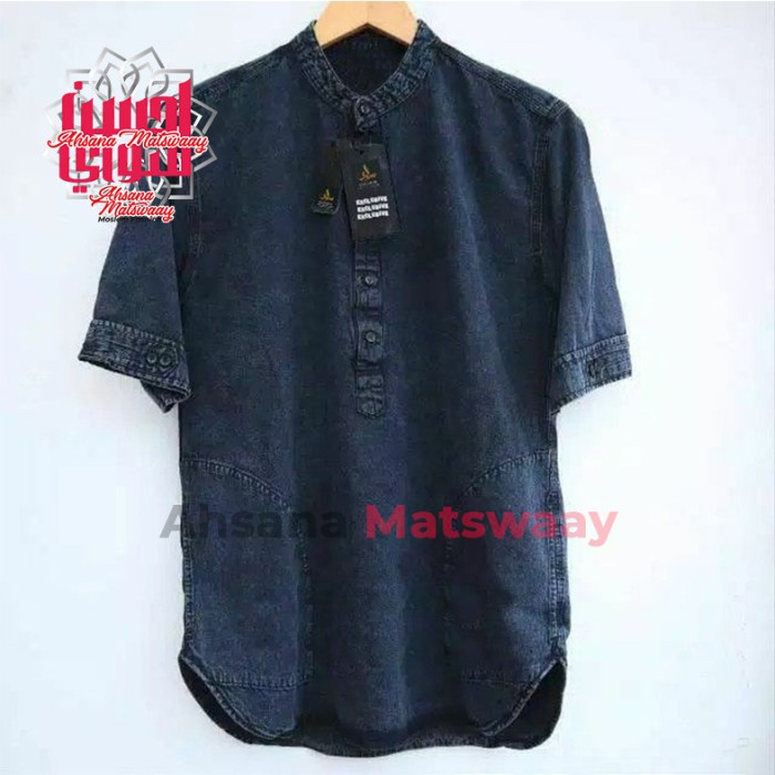 TERMURAH BAJU KOKO PRIA DEWASA LEVIS DENIM TERLARIS JEANS TERBARU 2021 - SNOW BLACK, M BERKUALITAS T