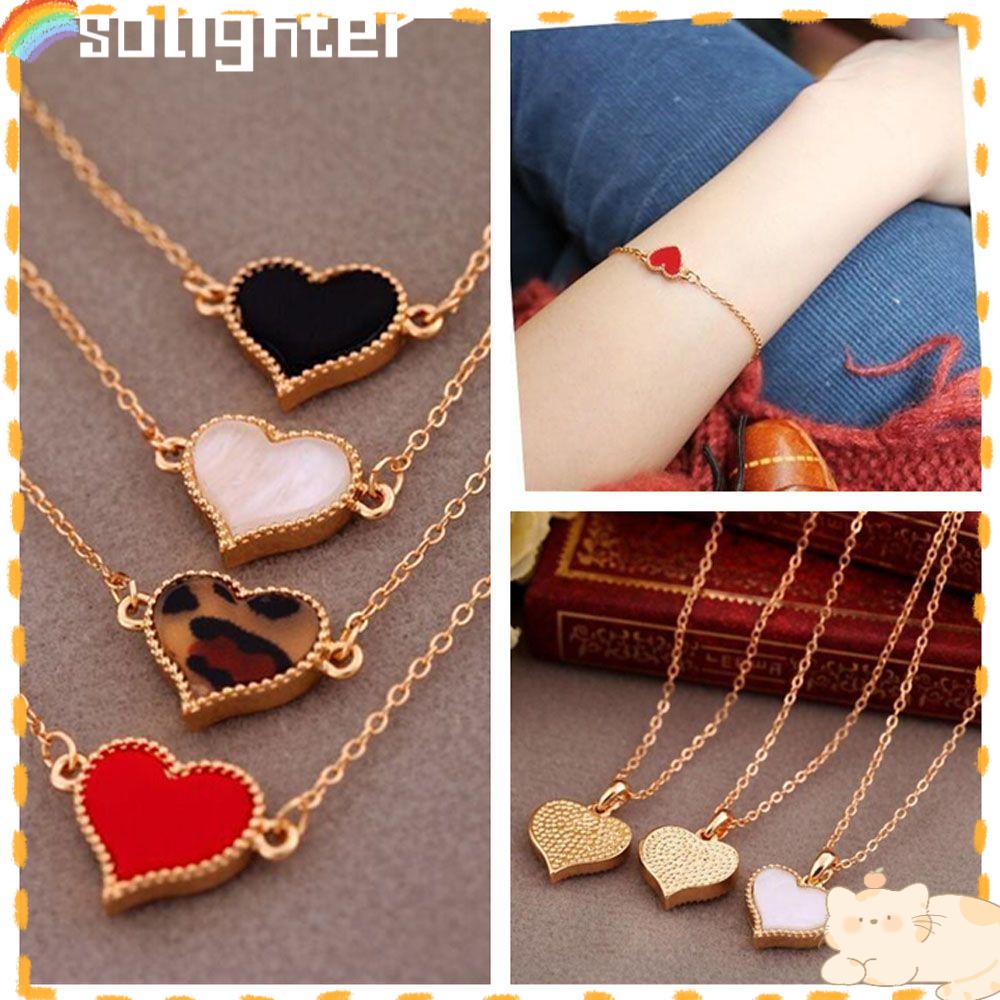 Solighter Kalung Hati Mode Baru Perhiasan Menarik Hadiah Hari Valentine Fashion Vintage Choker