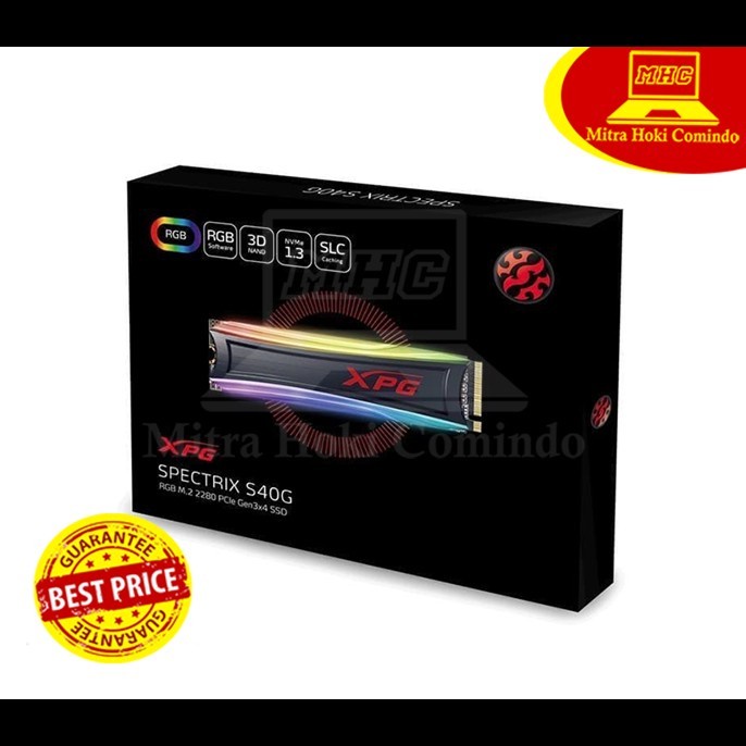 SSD ADATA XPG SPECTRIX S40G 256GB NVME M.2 GEN 3X4 RGB ORIGINAL