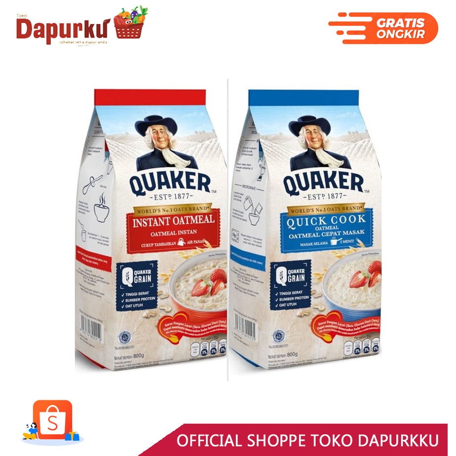 

✨NEW✨ -Oatmeal Quaker Instant Oatmeal Menu diet/menu sehat/Oatmeal instan/makanan oatmeal diet instan 800gr- 1.1.23