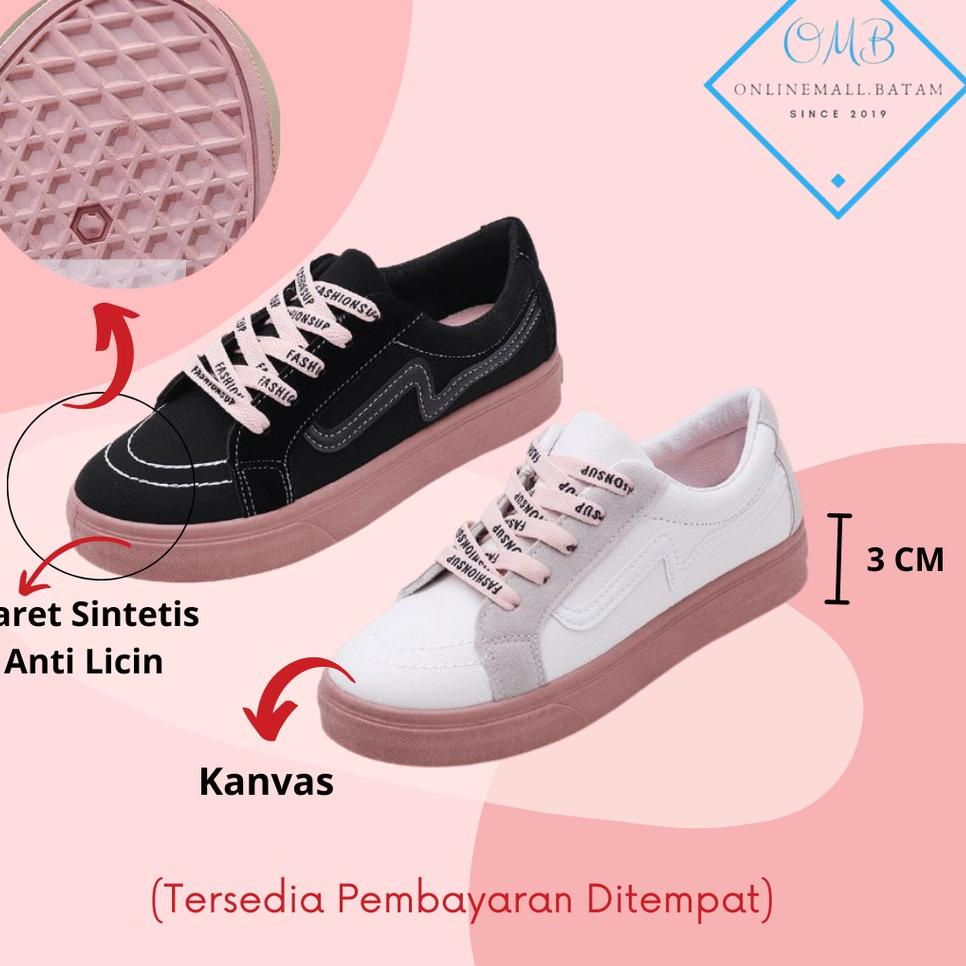 BIG SALE Sepatu Sneakers Kanvas Wanita Casual Import Sport Shoes Original Hitam Putih Onlinemall (88