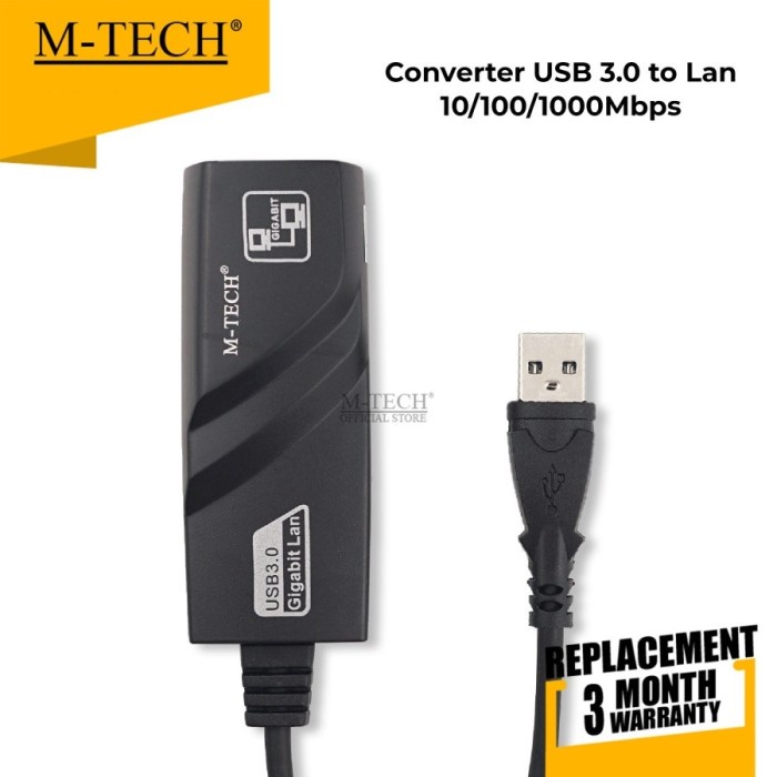 M-Tech USB 3.0 to LAN Cable 10/100/1000Mbps - USB to LAN GIGABIT