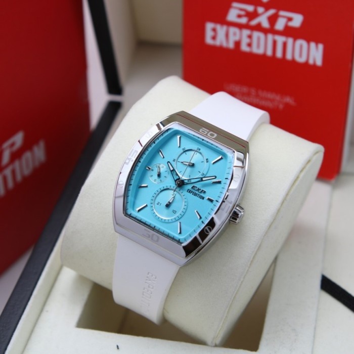 Jam Tangan Wanita Expedition E 6800 E6800 Silver Blue White
