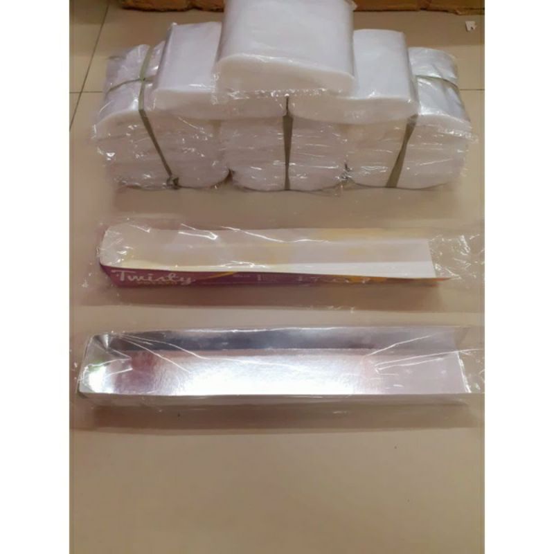 

sepaket kertas kentang dan plastik kentang ivory foil