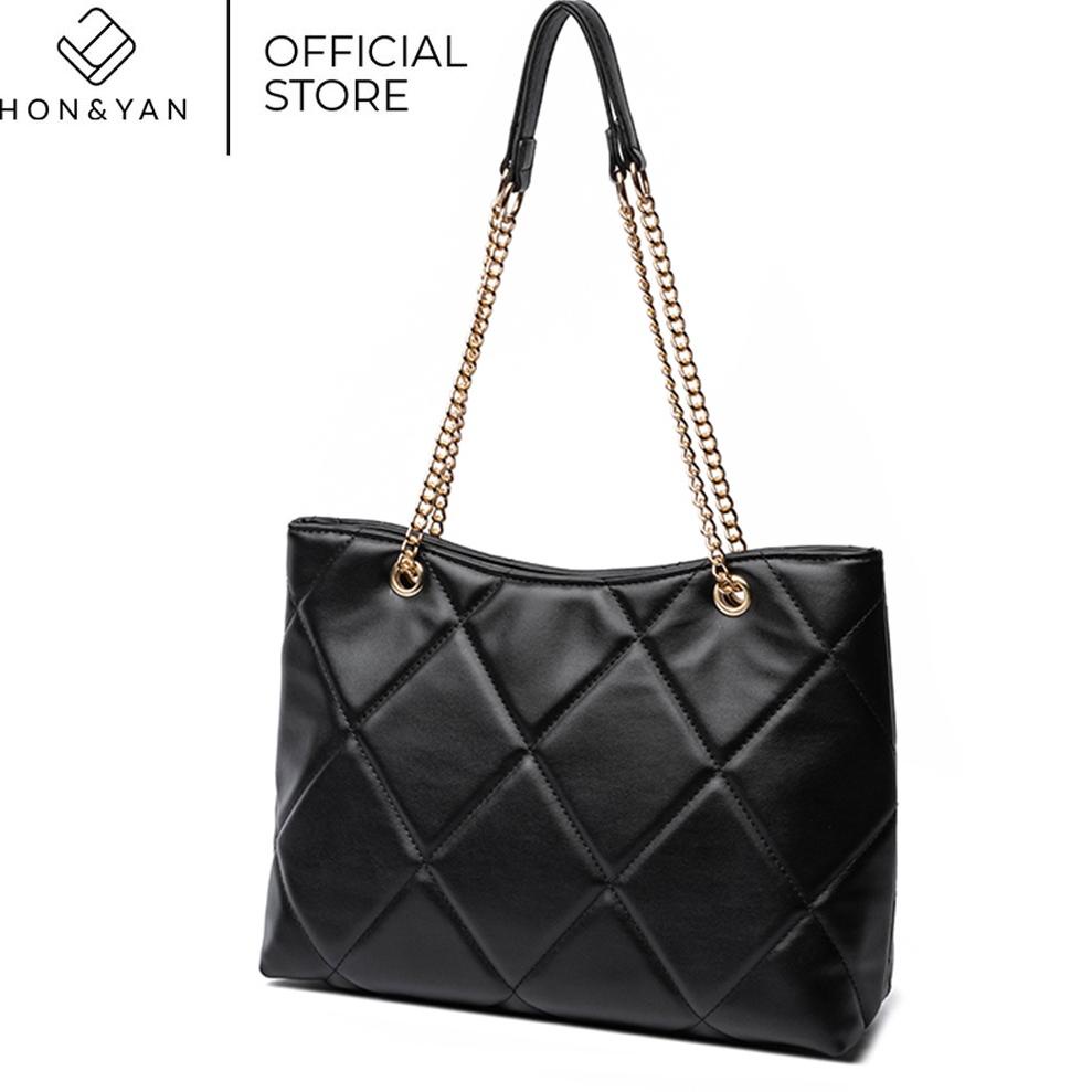 RECOMENDED [HONYAN] Tas Tote Bag Wanita Import Tas Selempang Shoulder Wanita Tali Rantai - Jennifer 
