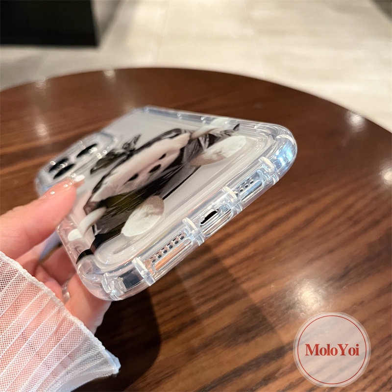 IPHONE Pasangan Case Kompatibel Untuk Iphone11 14 13 12 Pro MAX 7Plus 8Plus 6 6S Plus XR X XS MAX Lucu Kartun Kucing Anjing Airbag Shockproof Lembut TPU Silicon Bening Ponsel Cover