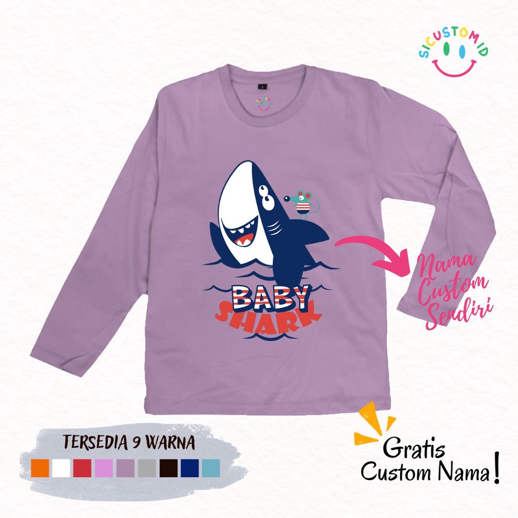 TERLARIS BAJU KAOS ANAK TANGAN PANJANG BABY SHARK KARTUN ANAK YOUTUBE