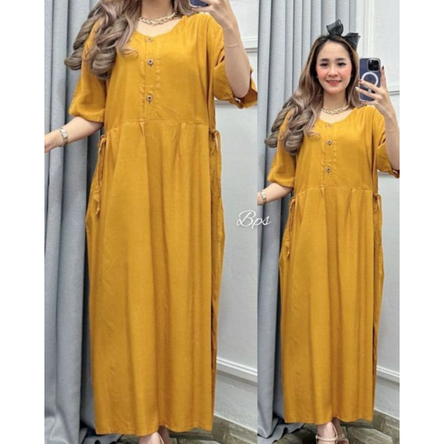 Daster Dress Wanita Dewasa Remaja Kekinian Polos Lengan Pendek Terbaru Busui