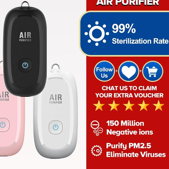 ۞ JAMAY M8 Air Purifier Personal Ionizer Portable Purifier Kalung Necklace Ion Negatif ✹