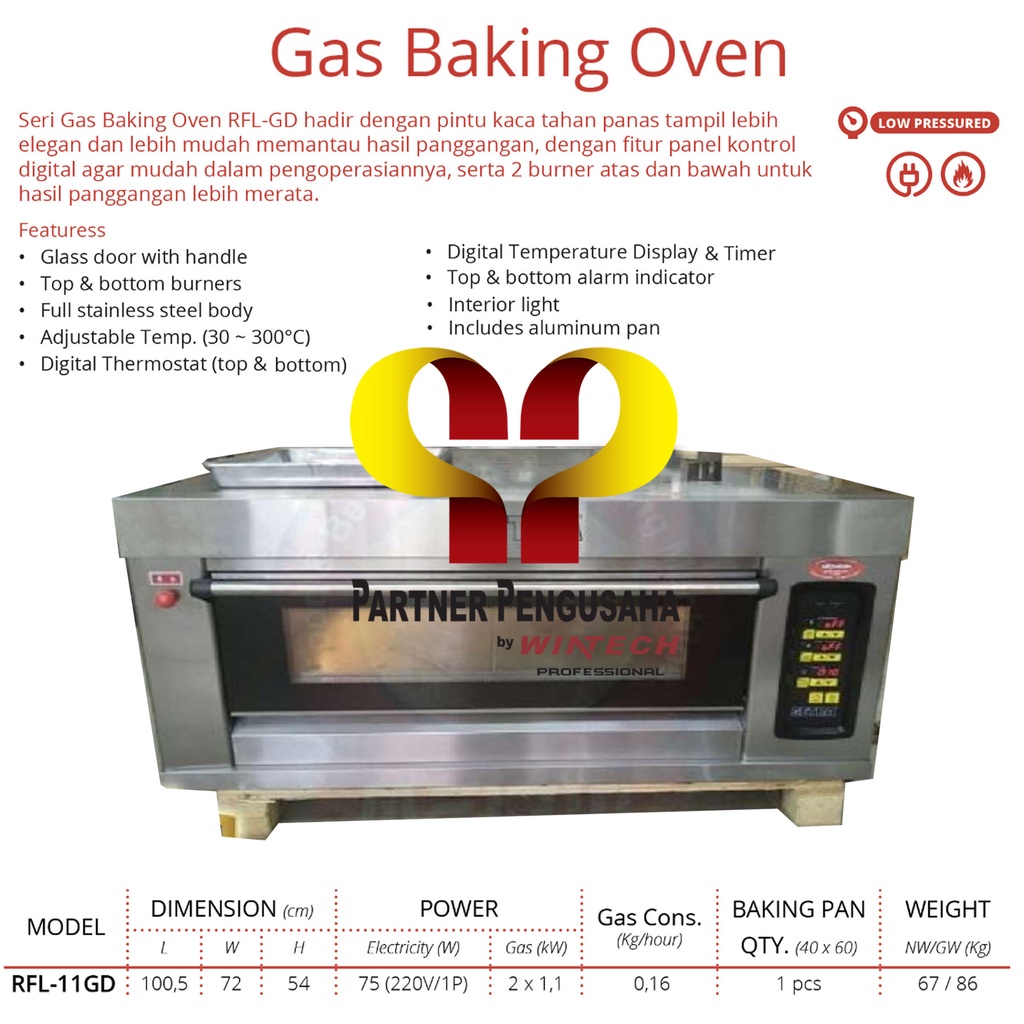 Getra RFL-11GD Gas baking oven/Oven gas/Oven kue/Oven roti/Oven cake