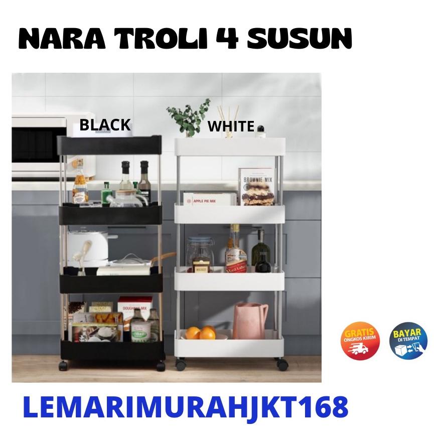 ♝ SHENAR - RAK TROLI DORONG RAK DAPUR DORONG RAK DORONG MULTIFUNGSI RAK 4 SUSUN RAK DAPUR 4SUSUN ,LE
