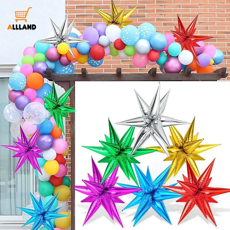 DIY Explosion Star Aluminum Film Balloons / Water Drop Cone Balloons For Wedding Birthday Party Decoration