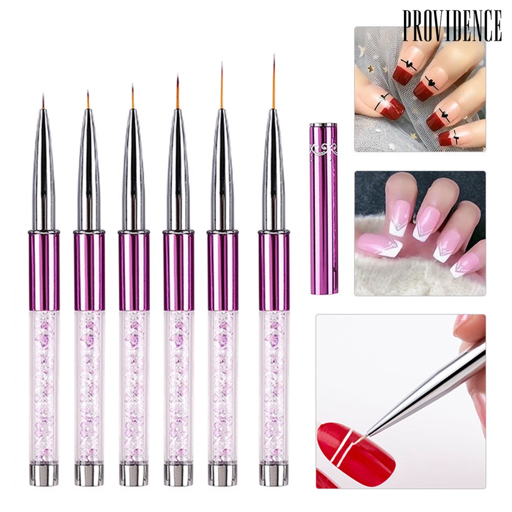 Providence Kuas Nail Art Dengan Penutup Desain Ergonomis Manicure Pen UV Gel Painting Drawing Brush Untuk Rumah