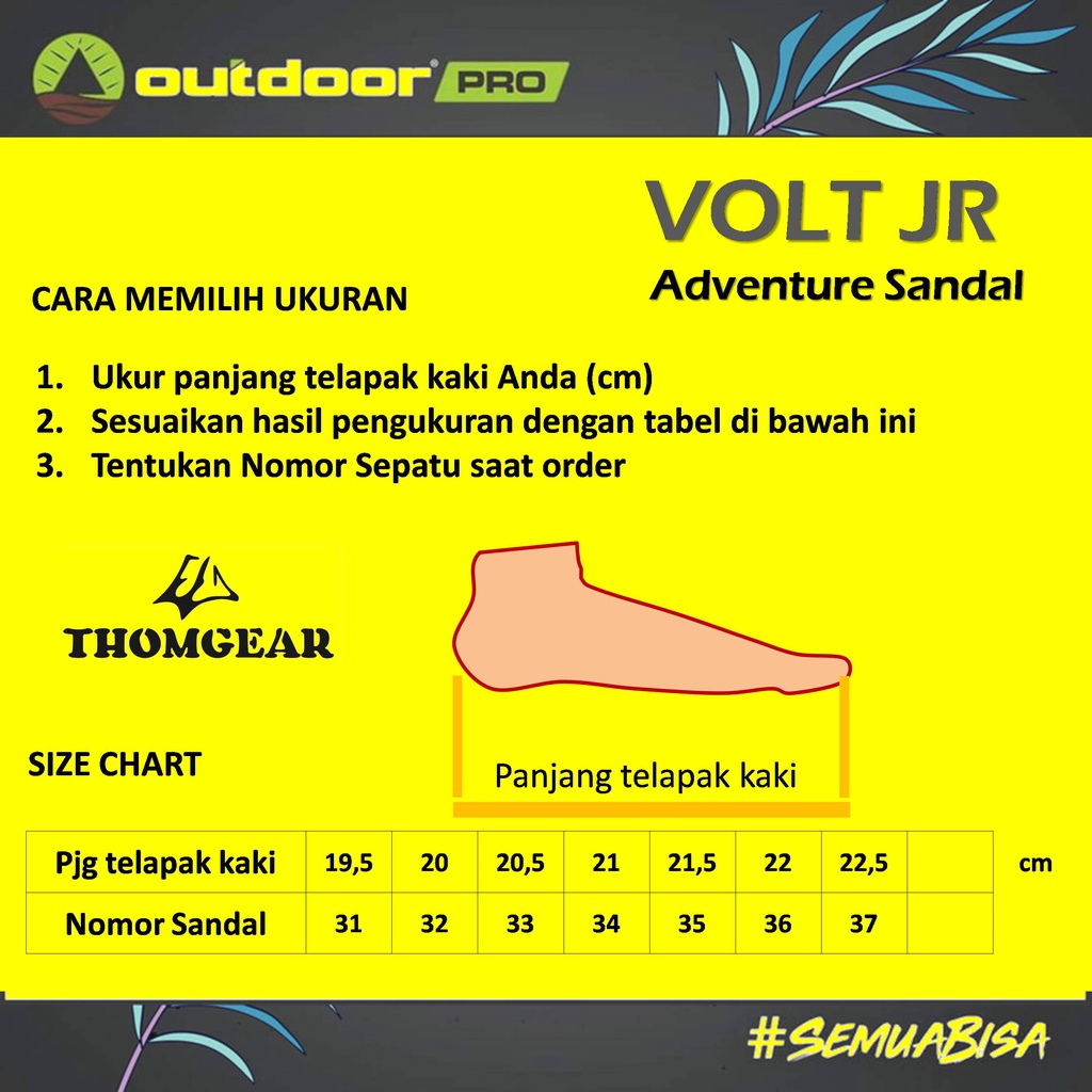 Thomgear Sandal Gunung Hiking Anak Outdoor Pro Seri Volt Kid/Jr Original Thomgear Probolinggo Paiton