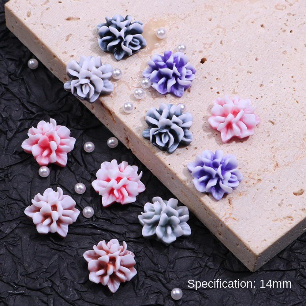 AUGUSTINA Agustina Bunga Dekorasi Kuku Pesona Kuku Resin Manikur Aksesoris Nail Art Cina Peony Bunga 3D Nail Art Drills