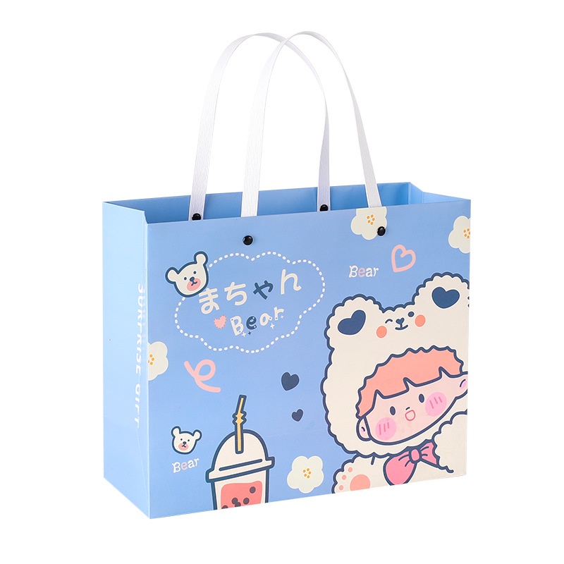 Paper Bag PREMIUM / Paper Bag Cute Biru / Pink (HANYA PAPER BAG SAJA )