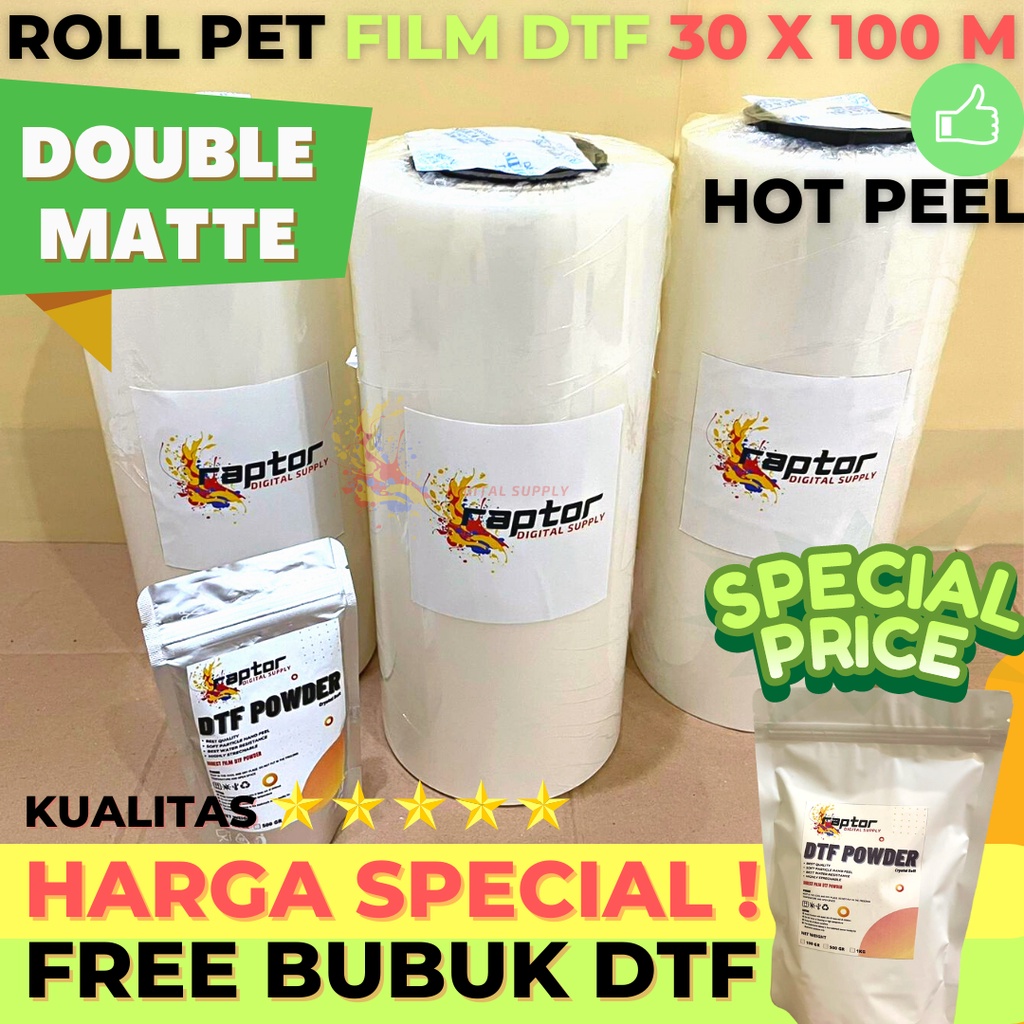 

PET FILM DTF ROLL 30cm x 100m Double Matte/ doff Premium Quality