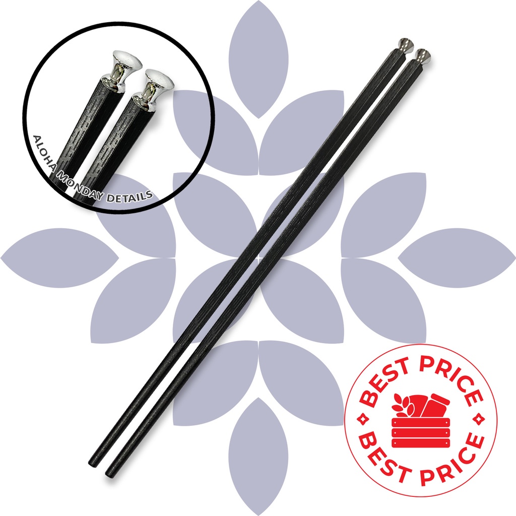 SUMPIT CHOPSTICK - BLACK PREMIUM JAPANESE STYLE 24 CM - MODEL 4