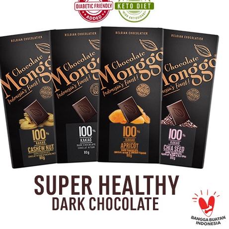 

❅ Chocolate Monggo | Cokelat Premium 100% Cocoa | Super Healthy | Coklat Diet Keto & Diabetic Friendly | Tablet 80gr ♢