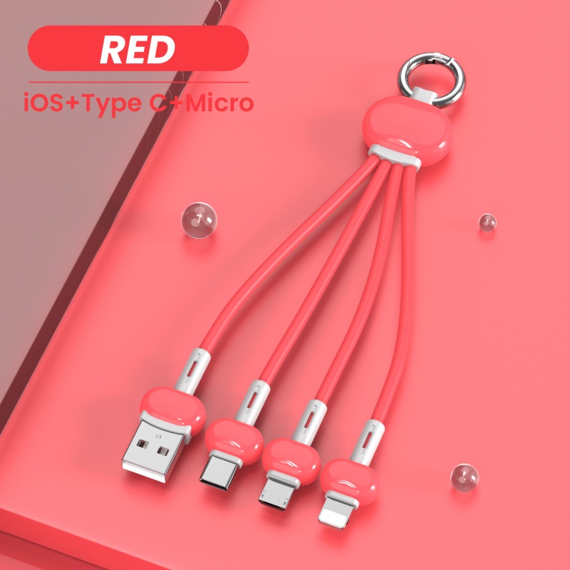 IPHONE Kabel Charger Multi 3in1 Micro USB/Tipe C/8Pin Untuk Iphone13 12 11 Kabel Cas Handphone Ka