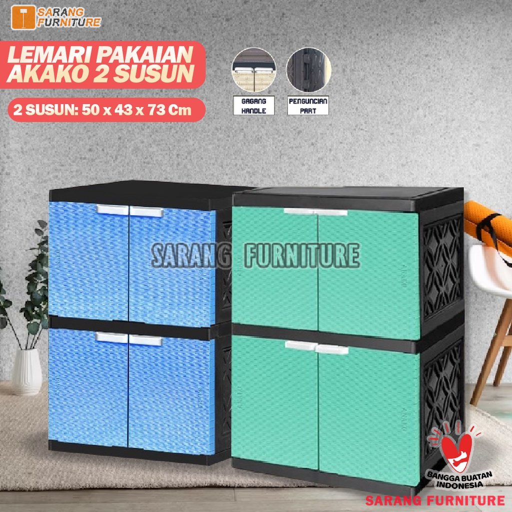 LEMARI PAKAIAN PLASTIK BABY AKAKO 2 SUSUN MURAH TERBARU LEMARI AKAKO BAR LEMARI MURAH