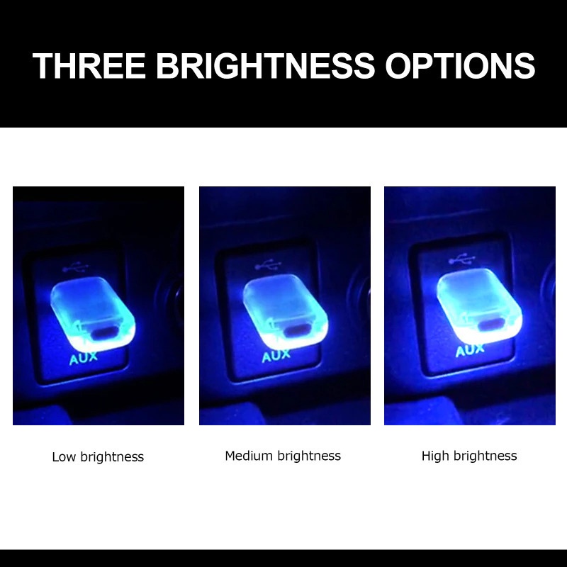 Lampu LED RGB Mini USB Car Light Interior Mood Light 7 Colour murah