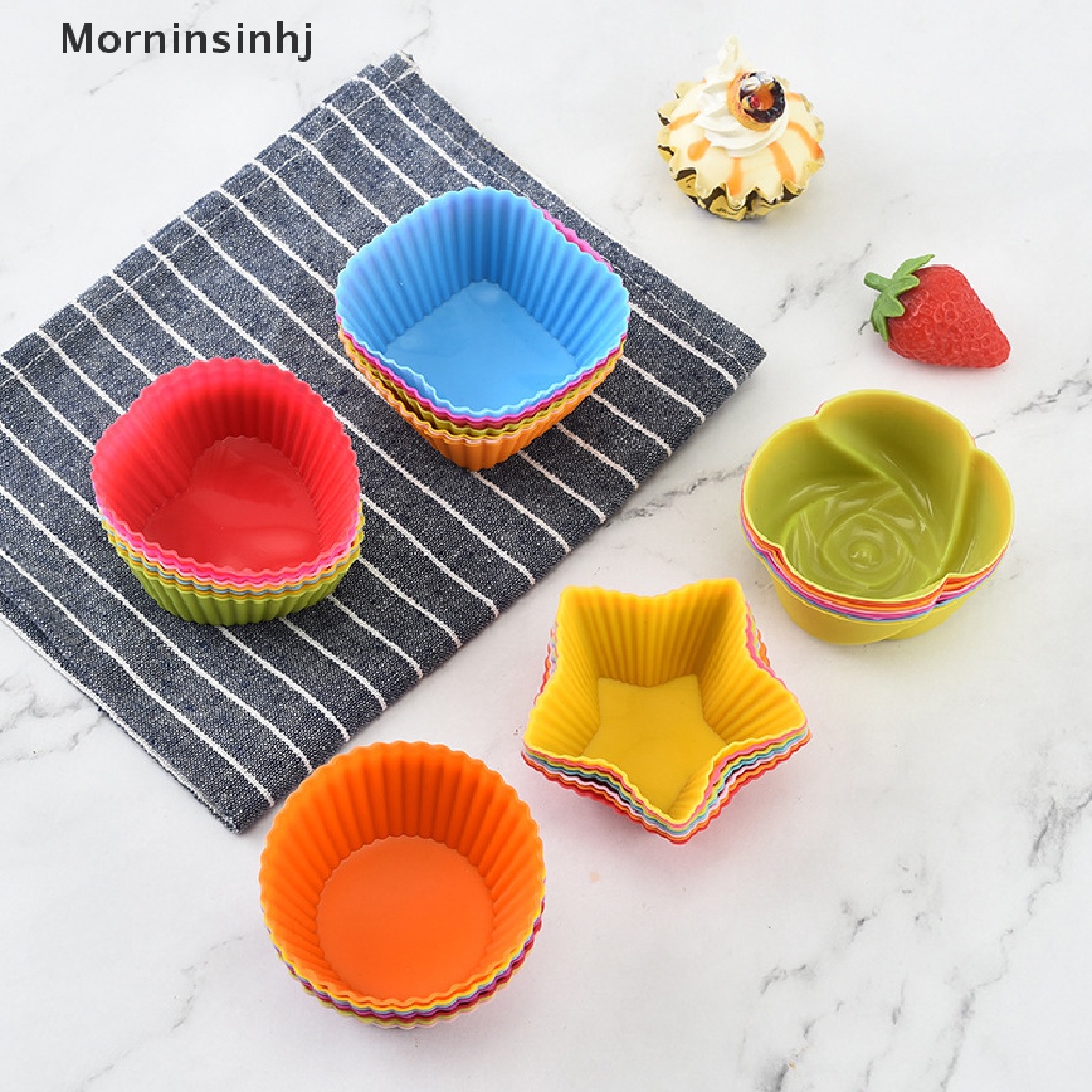 Mornin 7pcs/Set Cetakan Kue Silikon Muffin Cupcake Baking Mold DIY Cake Decorag Tool id