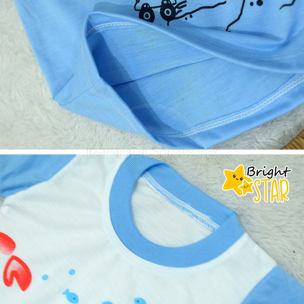 Baju Bayi Lengan Panjang + Celana Panjang BRIGHT STAR 0-1 Tahun 1-2 Tahun SBJS-S015 Baju Bayi Baru Lahir Baju Tidur Harian Bayi Atasan Kaos Bayi Pakaian Bayi Celana Panjang bayi Celana Bayi Perlengkapan Bayi Newborn