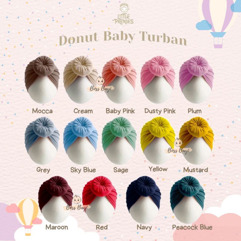 LITTLE PRENSES - Donut Baby Turban / Turban Donat Bayi Anak