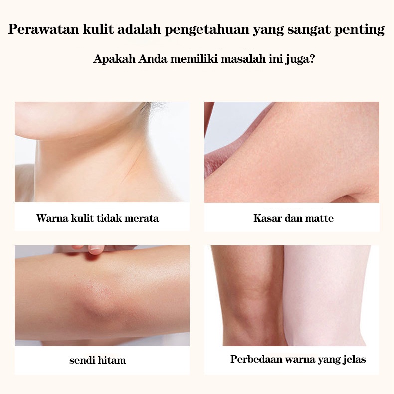 Krim Pemutih Whitening body cream krim pemutih badan 120ML cream pemutih badan menghilangkan melanin lengan paha lutut pemutih